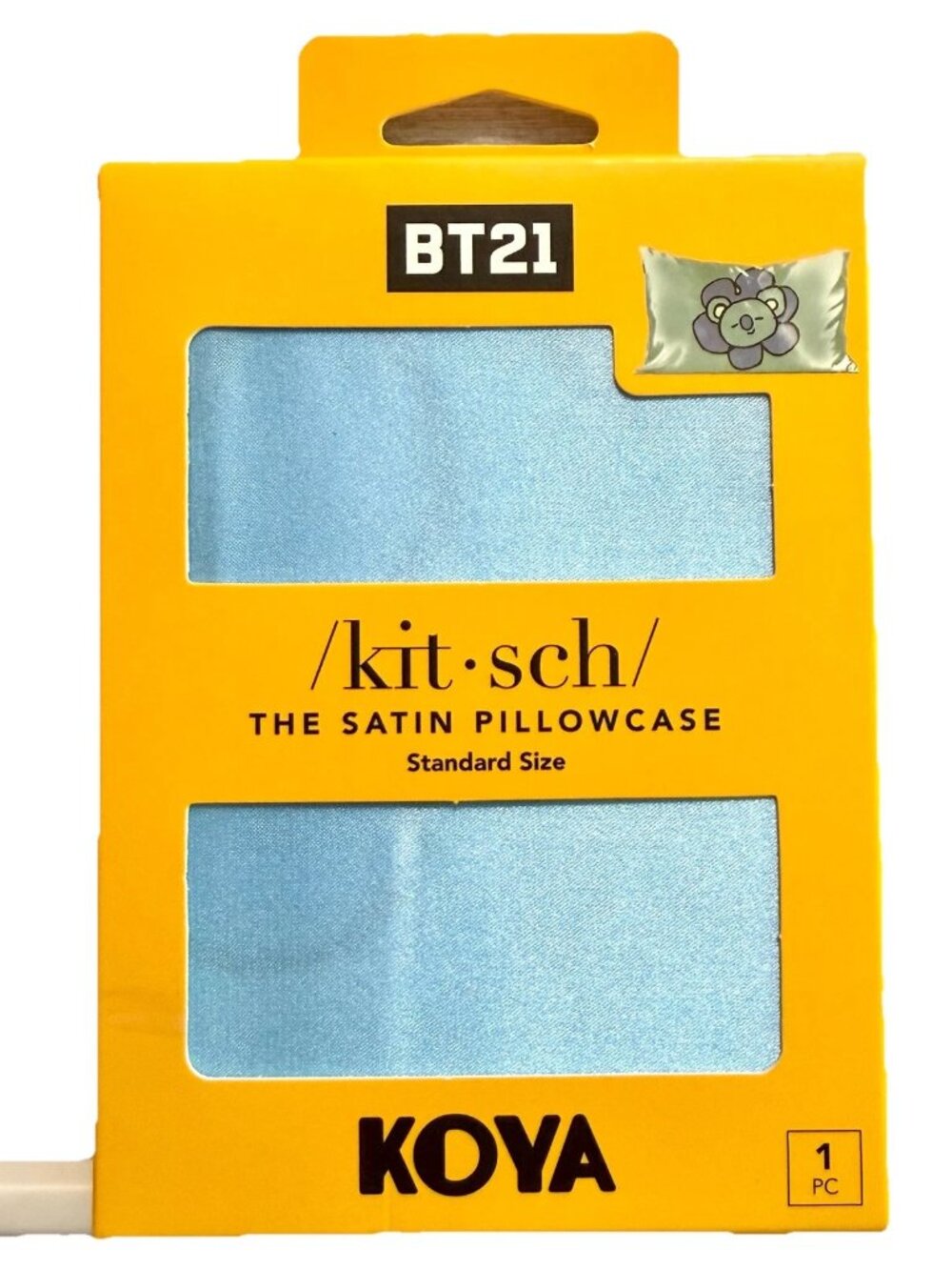 Kitsch x BT21 Satin Floral Pillowcase in KOYA w/ Zipper in Standard/Queen NEW